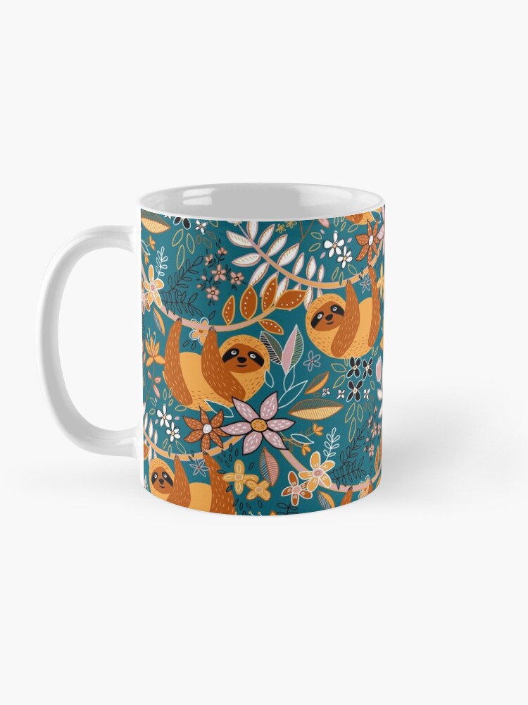 Alternate view of Happy Boho Sloth Floral Mug