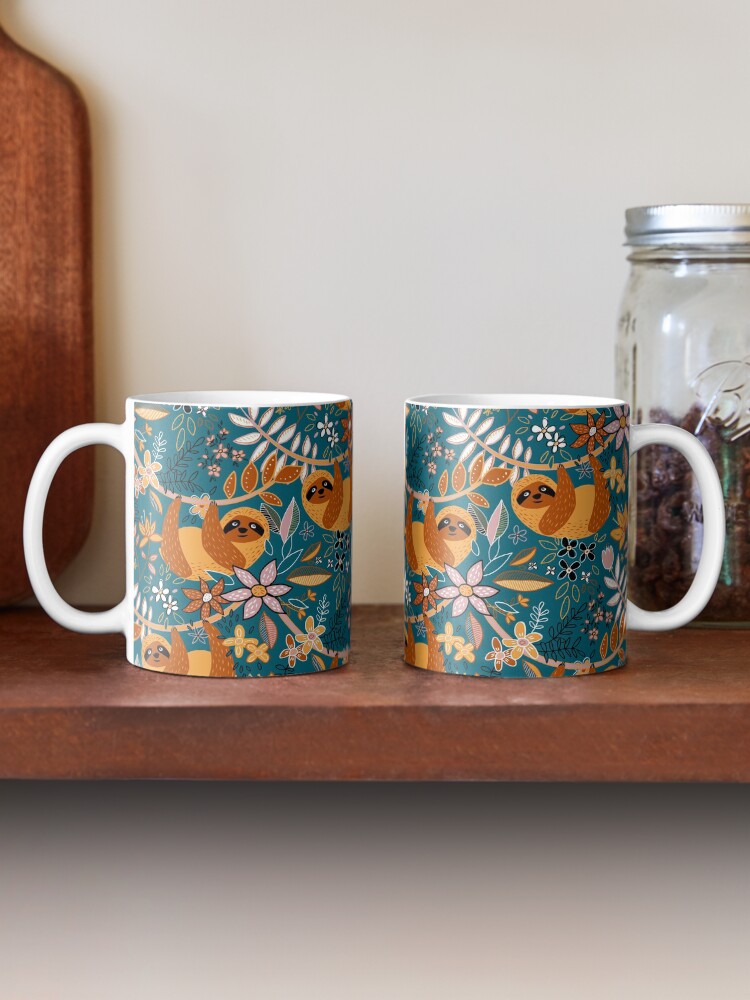 Alternate view of Happy Boho Sloth Floral Mug