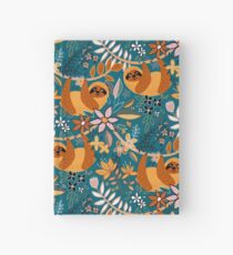 Happy Boho Sloth Floral Hardcover Journal