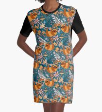 Vestido camiseta Feliz boho floral perezoso