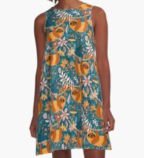 Vestido acampanado Feliz boho floral perezoso