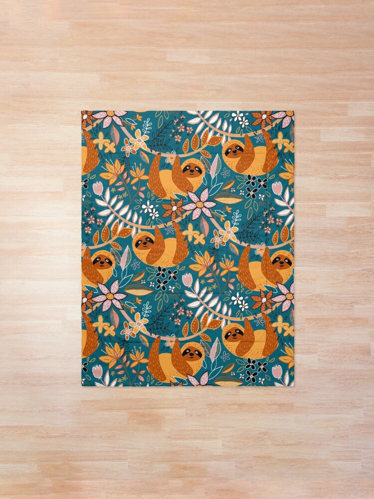 Alternate view of Happy Boho Sloth Floral Comforter