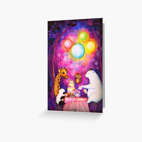 Magical Midnight Tea Party Greeting Card