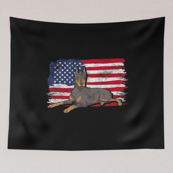 Item preview, Doberman Pinscher Dog USA American Flag designed and sold by Sinjy.