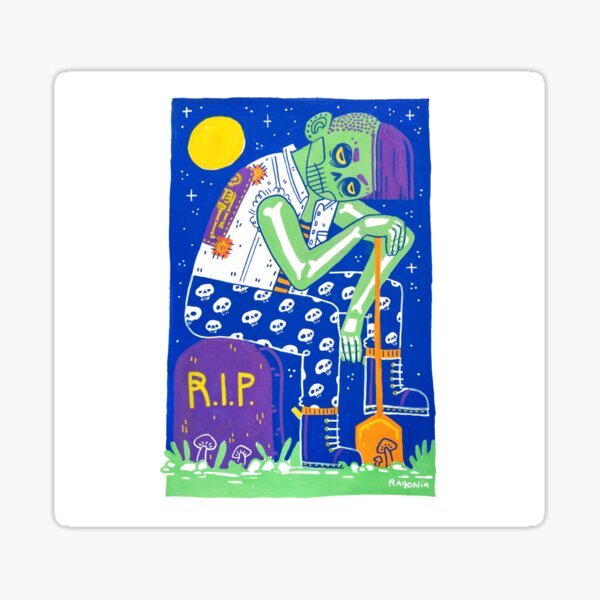 Zombie Girl Halloween Ghoul Sticker