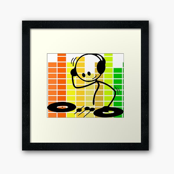 Vista previa del artículo con la obra «Figura de palo DJ», diseñado y vendido por DerNerd.