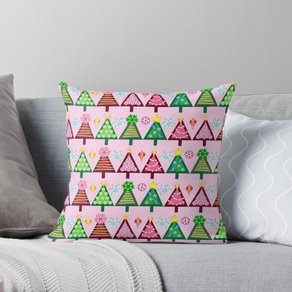 Item preview, Christmas Trees with Pink Background, Christmas and Holiday Fantasy Collection designed and sold by Sharon Schwalbe.