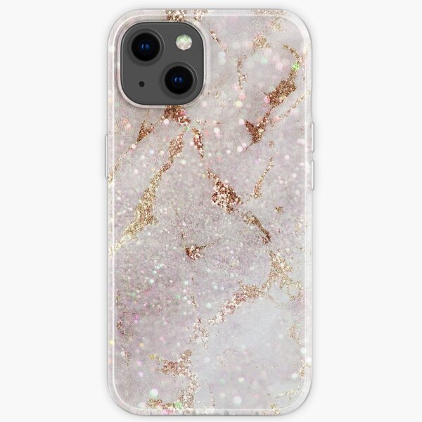 Pink and Gold Glam Glitter Marble iPhone Soft Case