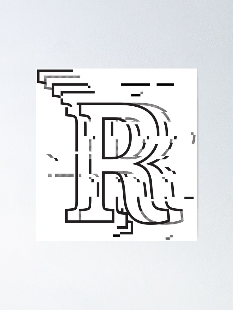 Imagen 1 de 3, Póster con la obra Glitched R, diseñada y vendida por chonk-bonk.