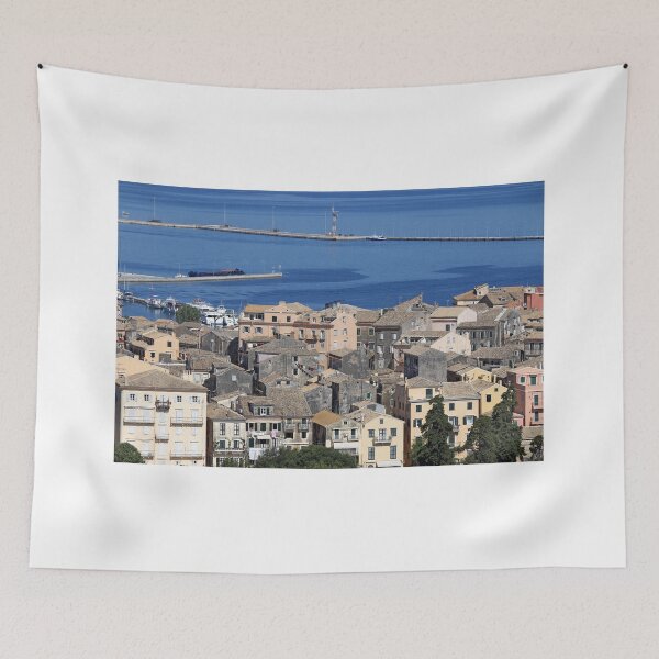 Item preview, Old Corfu town cityscape Greece designed and sold by goceris.