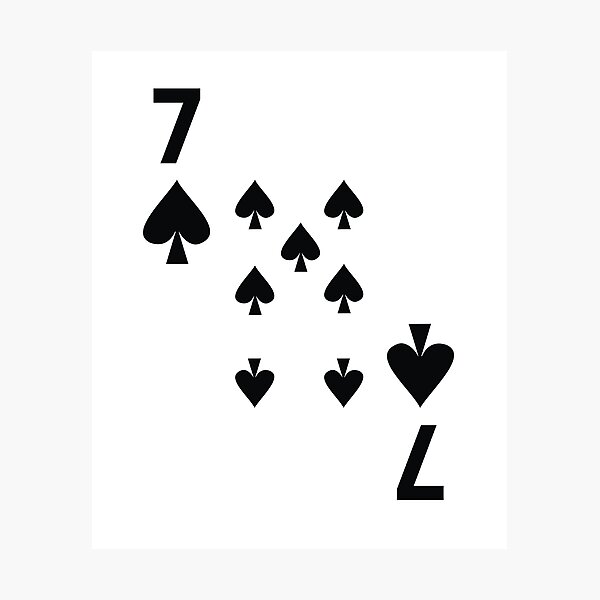 Seven of Spades poker playing card 7