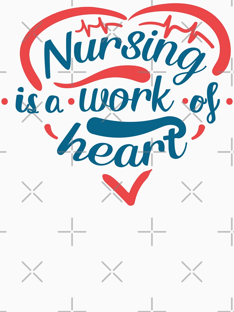 Thumbnail 3 of 3, Fitted T-Shirt, Nursing Is A Work Of Heart T-shirt designed and sold by wantneedlove.