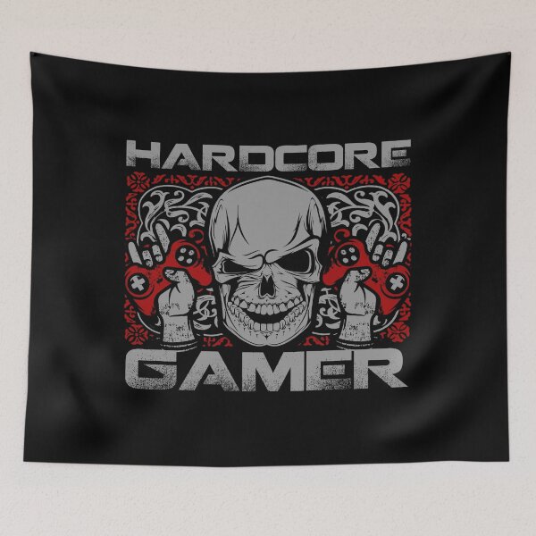 Item preview, Hardcore Gamer Skull and Metal Horns Gift Ideas designed and sold by throwbackgamer.