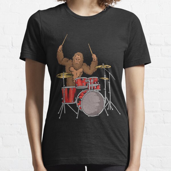 Bigfoot Drumming Sasquatch Drum Player Essential T-Shirt