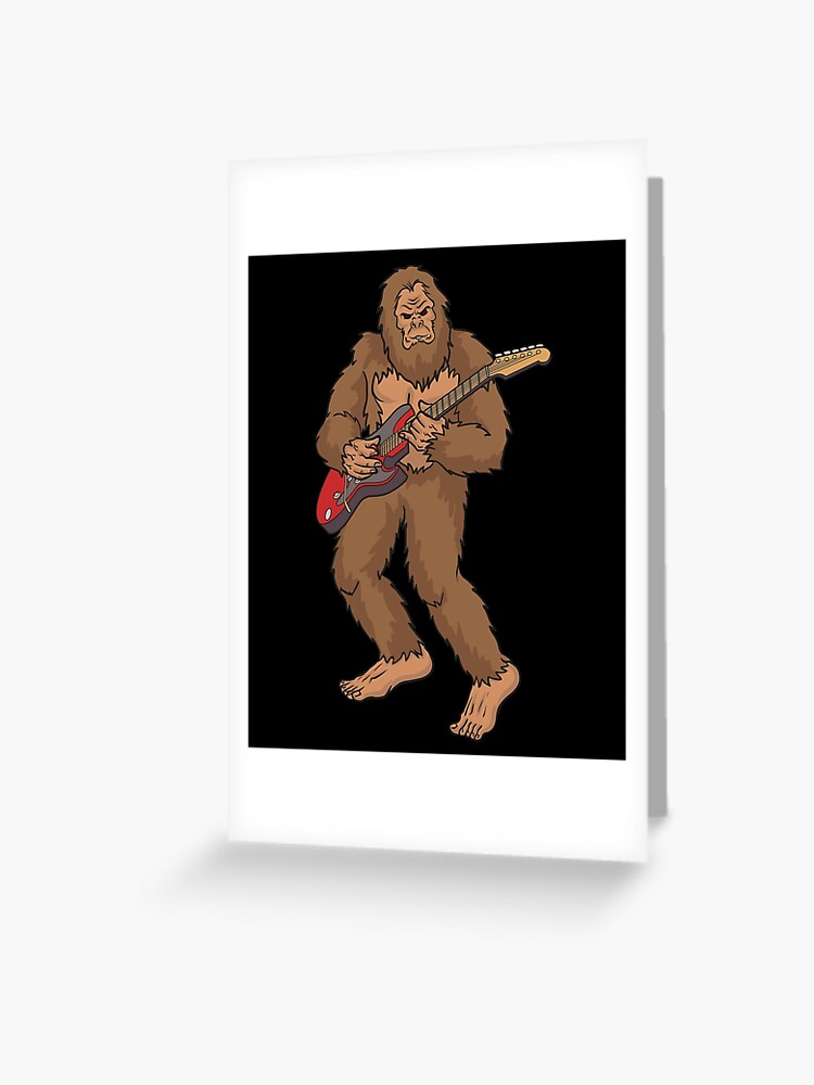16x16 Multicolor Music Gift Idea Musical Instrument Guitar Funny Bigfoot Guitarist Sasquatch Player Retro Guitar Throw Pillow 