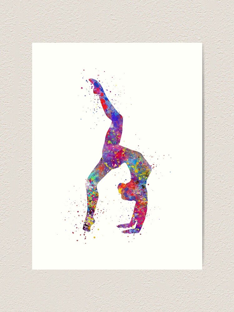 Gymnastics Girl Watercolor Gymnastics Teen Gift Gymnastics Wall Art Art Print By Rosaliartbook Redbubble