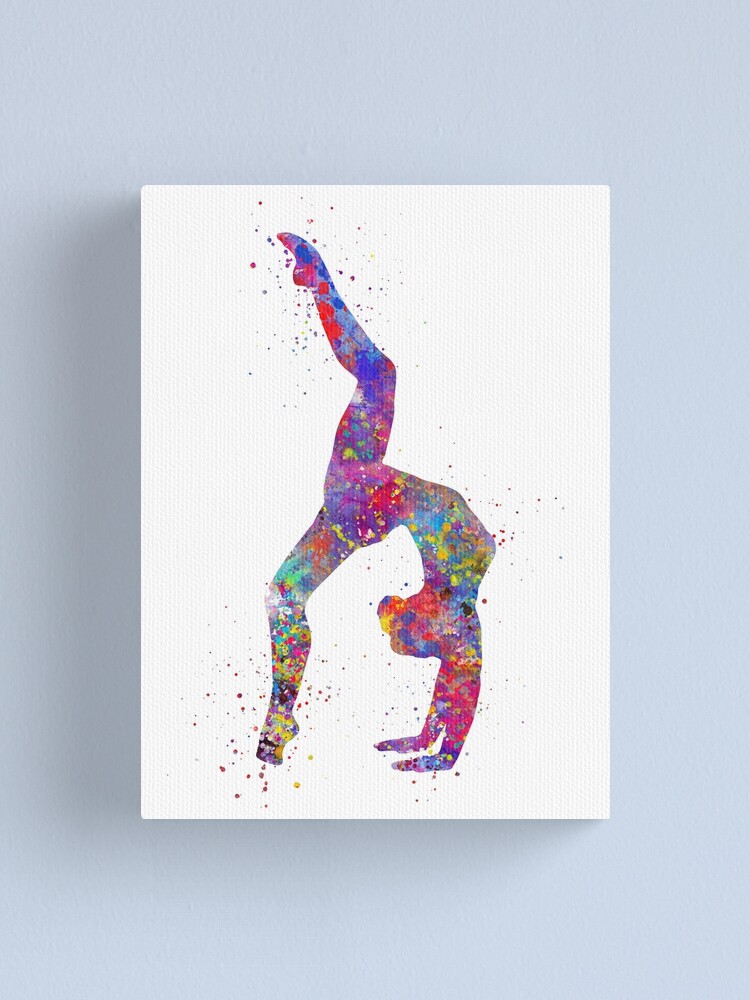Gymnastics Girl Watercolor Gymnastics Teen T Gymnastics Wall Art Canvas Print For Sale