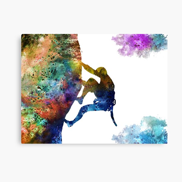 Item preview, Rock climbing extreme sport man, climbing man, climber, watercolor rock climbing designed and sold by Rosaliartbook.