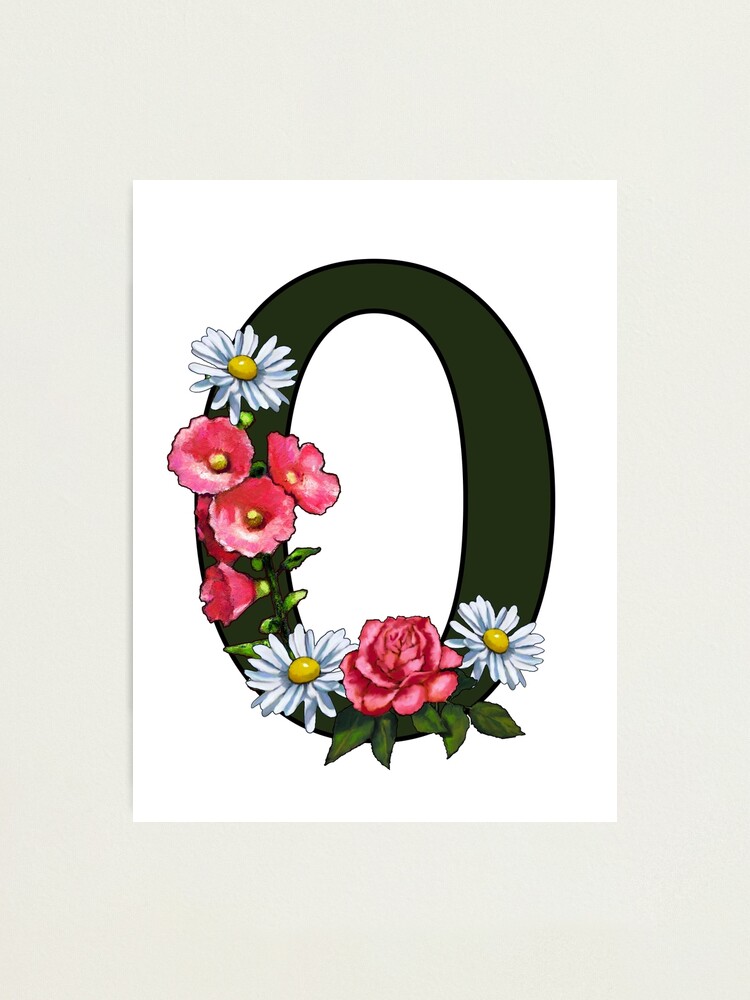 O, Letter O, Initial, Monogram, Flowers on Letter O, Name Photographic  Print for Sale by Joyce Geleynse