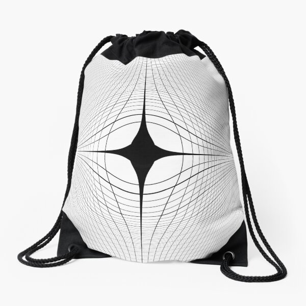 #blackandwhite #monochrome #circle #design #abstract #pattern #illustration #symmetry #vertical #photography #inarow #nopeople #decoration Drawstring Bag