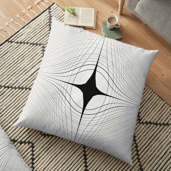 #blackandwhite #monochrome #circle #design #abstract #pattern #illustration #symmetry #vertical #photography #inarow #nopeople #decoration Floor Pillow