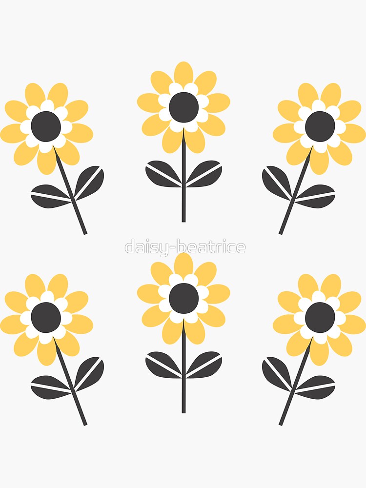 Thumbnail 3 of 3, Sticker, Cute Yellow Daisies designed and sold by daisy-beatrice.