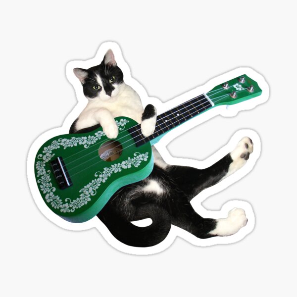 Cat with Ukulele Sticker