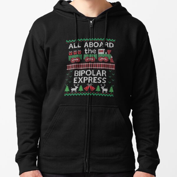 Aperçu de l'œuvre Pull de Noël laid bipolaire express créée et vendue par HolidayWeek.