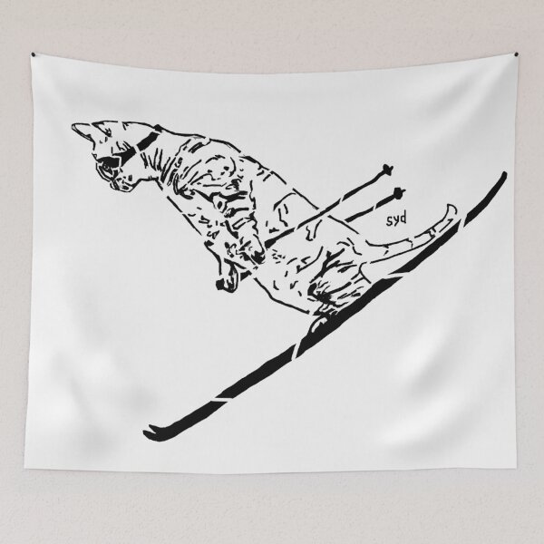 Item preview, Syd the skiing cat designed and sold by docross.