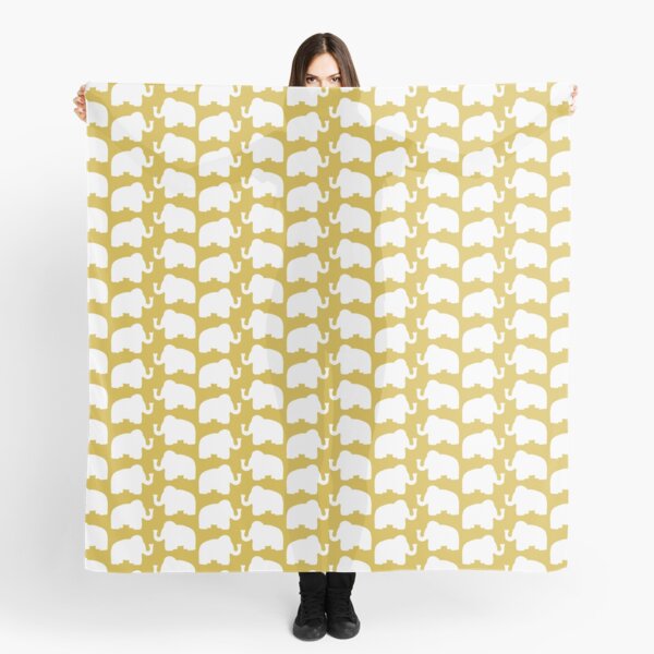 Gold and White Elephant Scarf