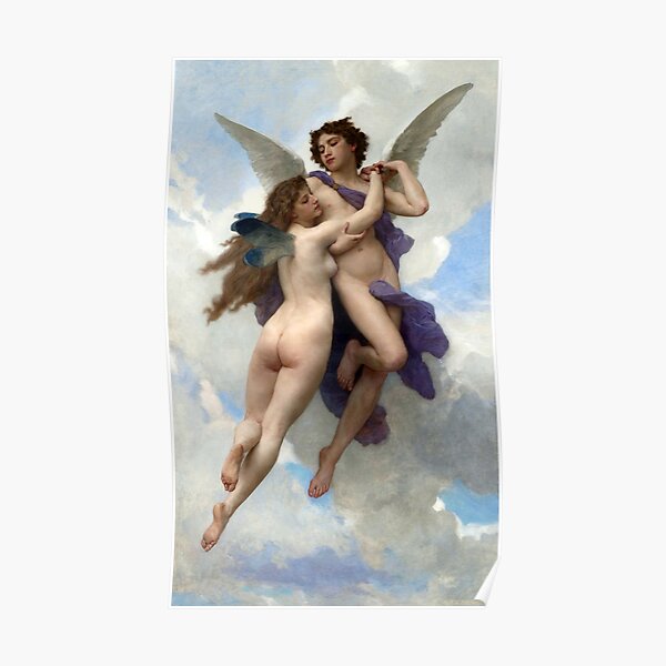 Cupid and Psyche - William Adolphe Bouguereau Poster