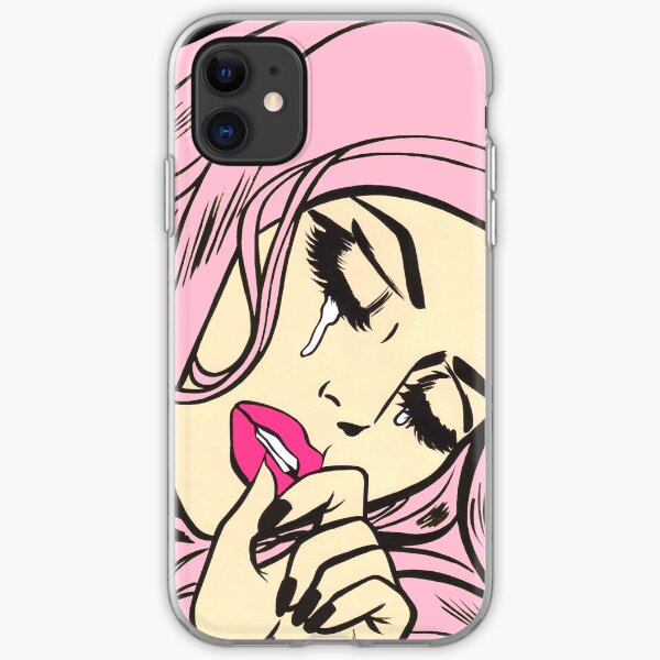 Pastel Pink Sad Girl iPhone Soft Case