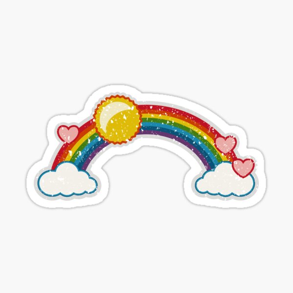 Item preview, Rainbow sun heart clouds happiness grunge graffiti designed and sold by Helen-Storm.