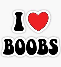 Funny "I Love Boobs" Sticker