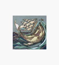 Leviathan Strikes - Whale, Sea and Sailing Ship Art Board