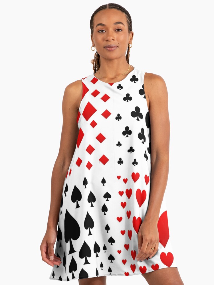 DECORATIVE RED & BLACK PLAYING CARDS ART" A-Line Dress for Sale by  sharlesart | Redbubble