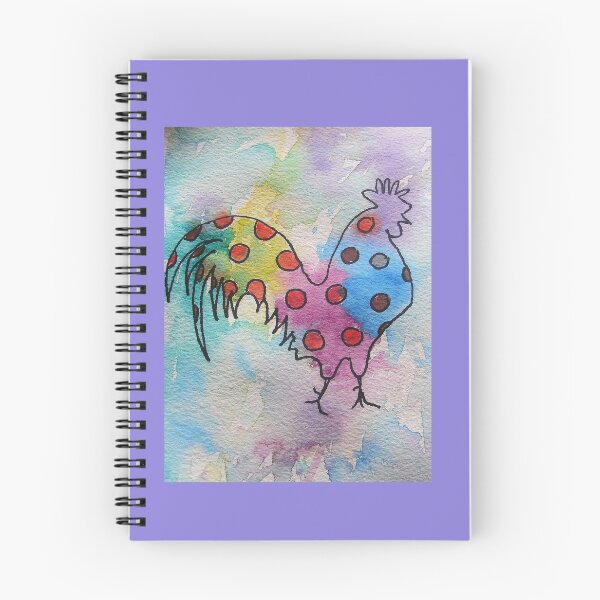 Item preview, Polka Dot Rooster Watercolor Painting Rainbow designed and sold by Sarah  Rajkotwala.