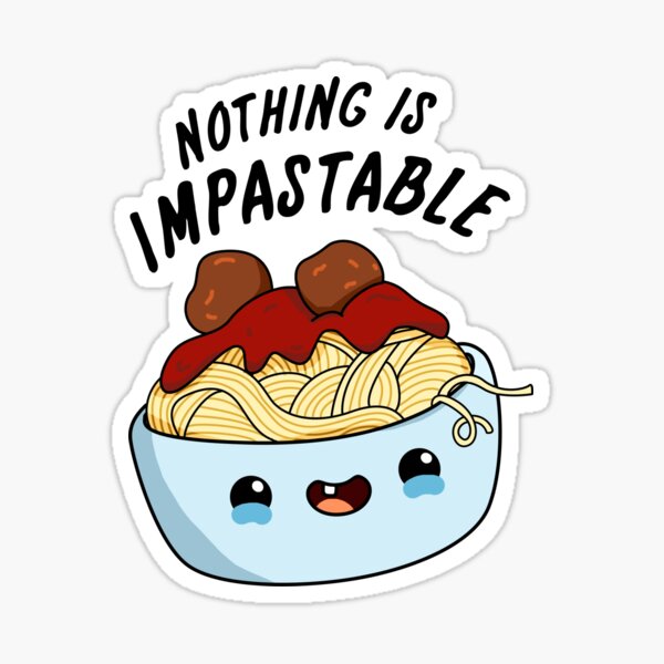 Vista previa del artículo con la obra «Nada es impastable Juegos de palabras divertidos de pasta», diseñado y vendido por punnybone.