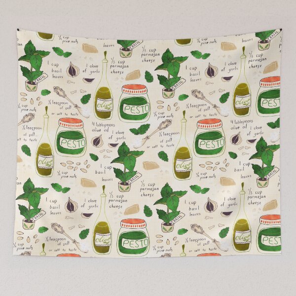 Item preview, Pesto illustrated recipe.  designed and sold by Lidiebug.