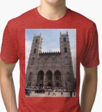 Notre-Dame Basilica, #NotreDameBasilica, #NotreDame, #Basilica, Montreal, #Montreal #City, #MontrealCity, #Canada, #buildings, #streets, #places, #tourists, #architecture, #monuments, #Cathedral Tri-blend T-Shirt