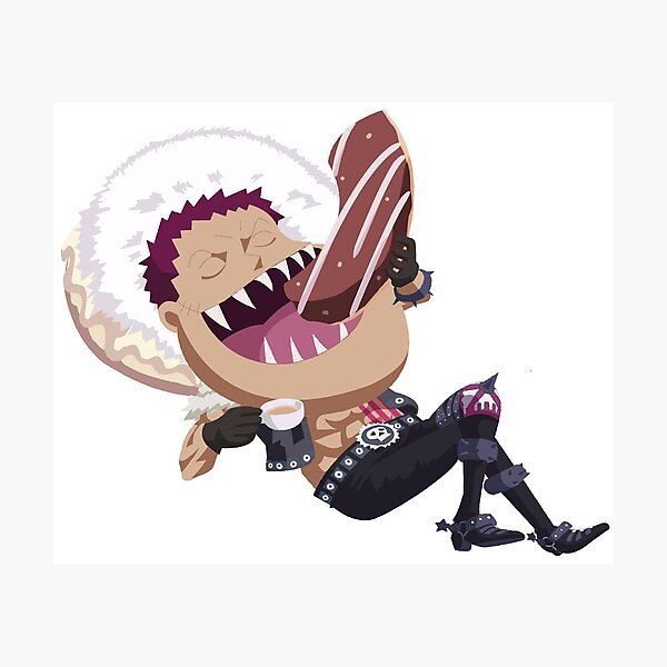 Charlotte Katakuri Eating Donuts Photographic Print By Yareyaredaze Redbubble