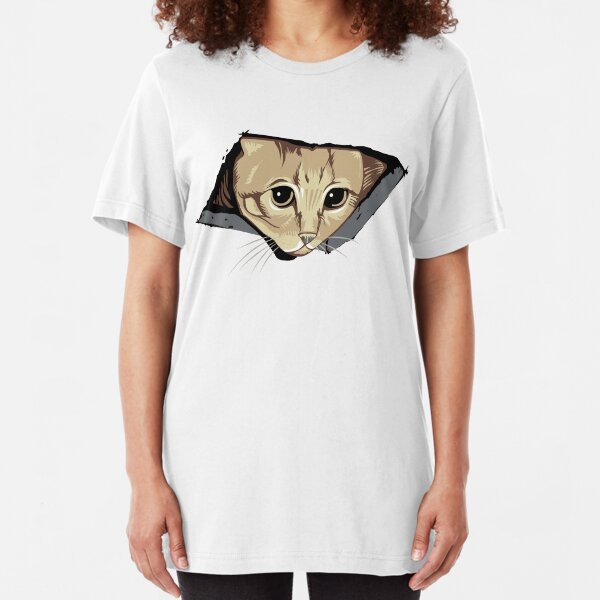 Ceiling Cat Watches You, LOLCat Favorite Slim Fit T-Shirt