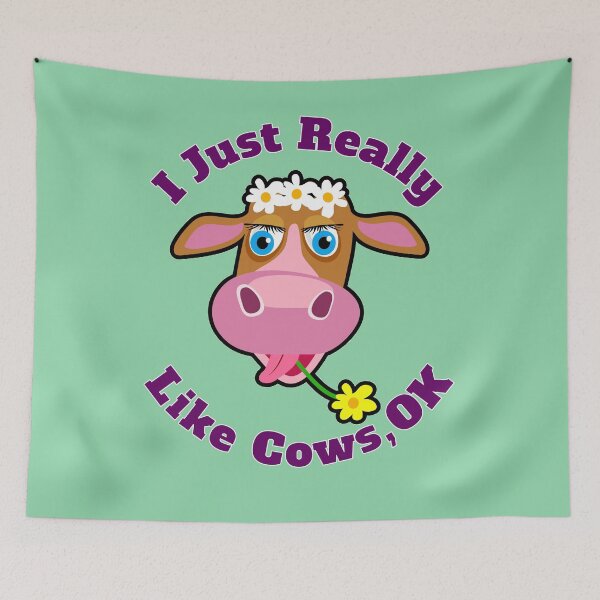 Item preview, I Just Really Like Cows, OK? Funny Cartoon Cow For Farm Rancher Lovers designed and sold by Klimentina.