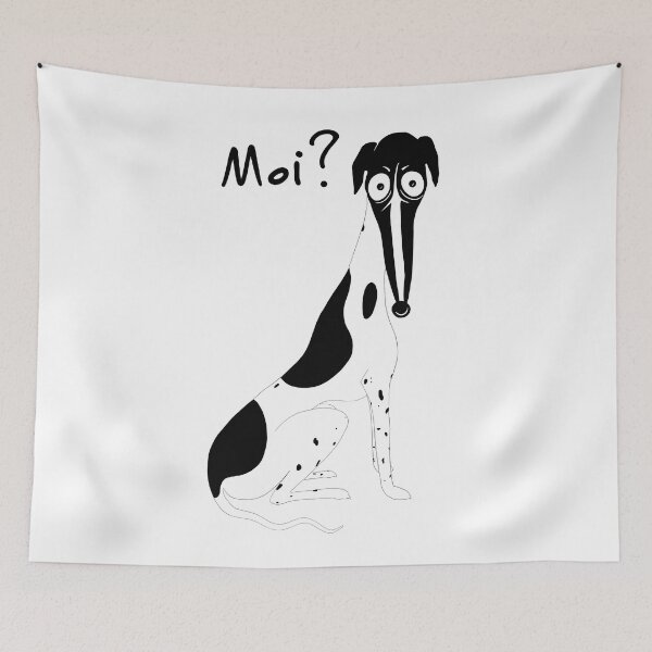 Item preview, Whippet Moi? Spotty Legs Black Text designed and sold by veryfastdog.