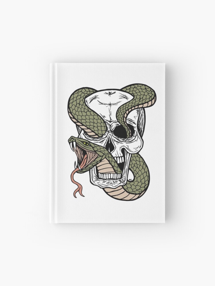 Totenkopf Schlange Tattoo Schlange Und Totenkopf Rockabilly Notizbuch Von Night Sky Art Redbubble