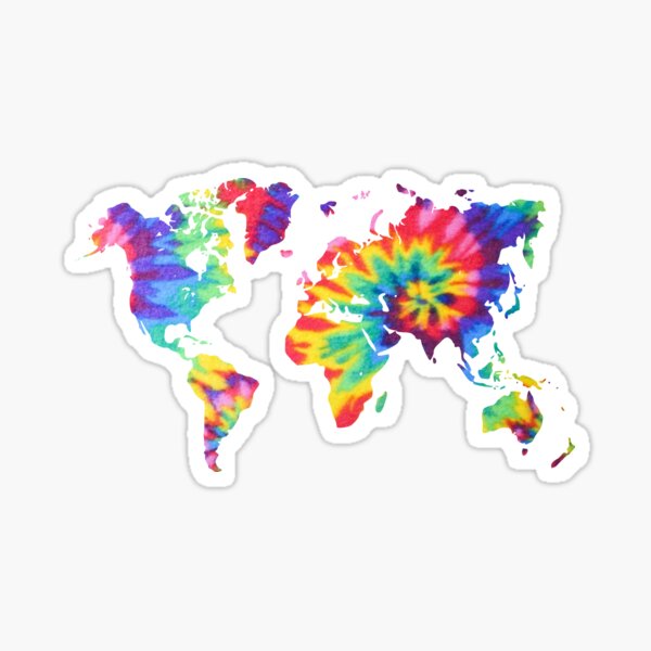 Item preview, Tie dye world map designed and sold by hellcom.