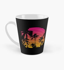 Coole 80er Jahre Stil Tropischer Sonnenuntergang Tasse (groß)