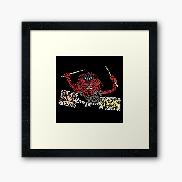 "Animal" The Crazy Drummer of the Muppet Show Framed Art Print