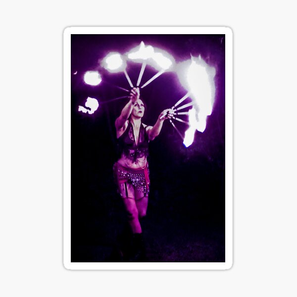 Fire Fans Belly Dancer Sticker