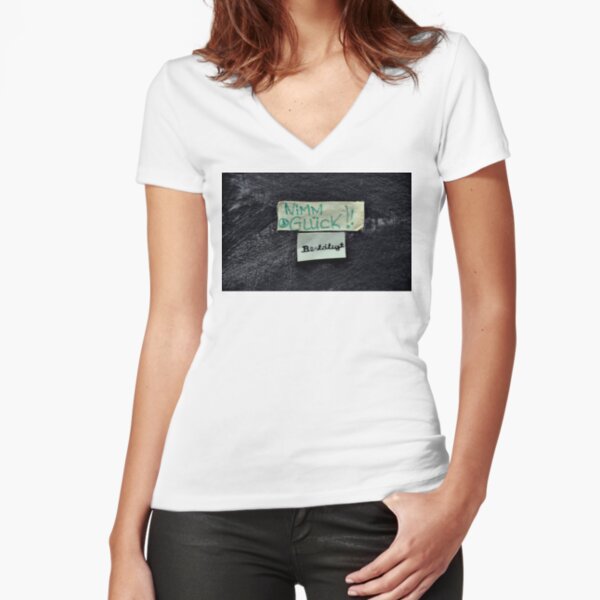 Advice - Done II Tailliertes T-Shirt mit V-Ausschnitt